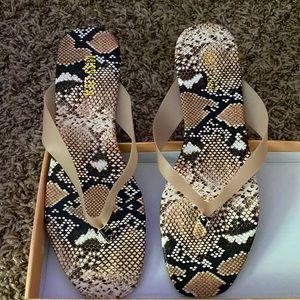 MissLola Perris Snake Print Sandals